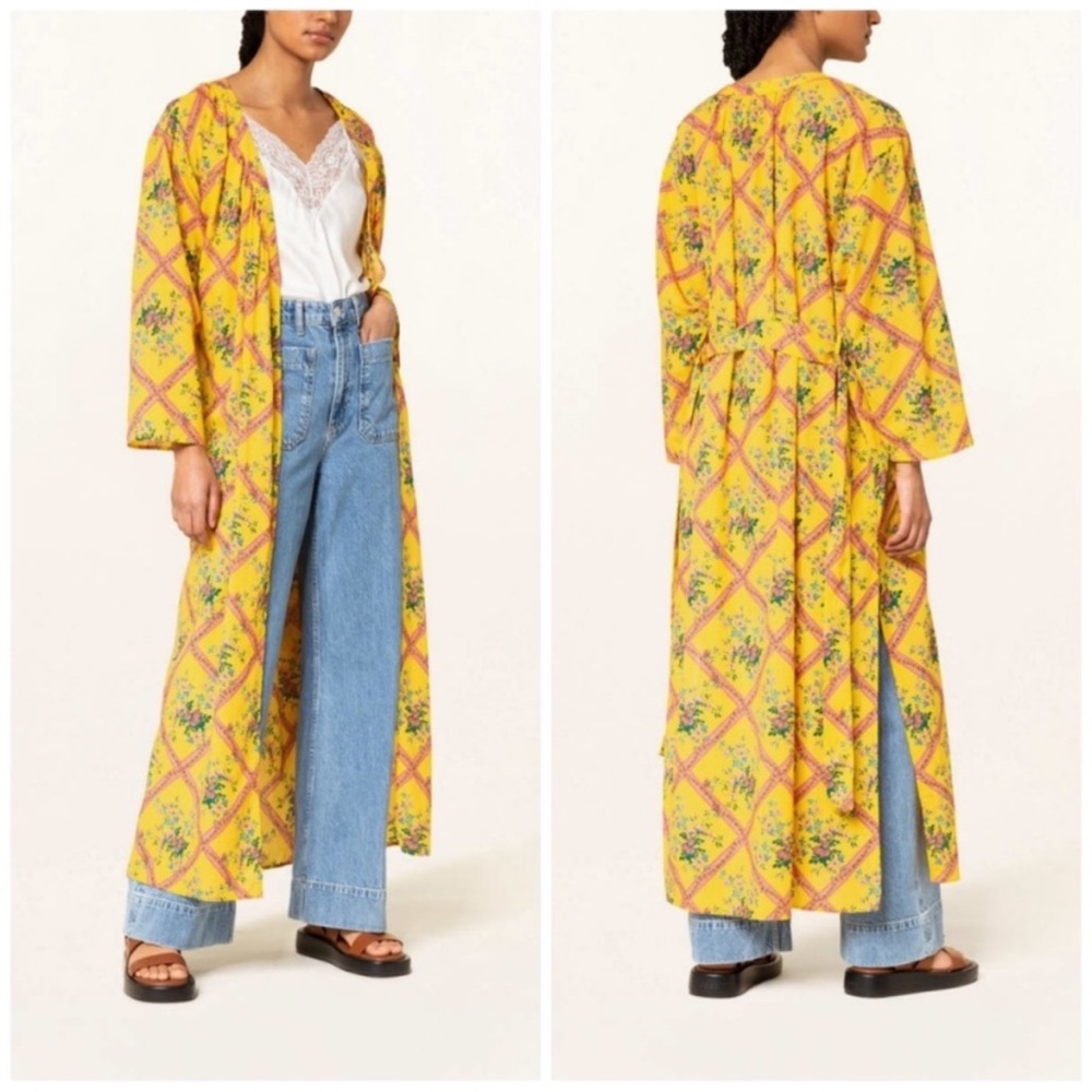 Free People I'm the One Robe in Sun Combo Duster Size XS/S Floral Long Kimono